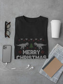 Merry Christmas With Dinosaurs T-shirt -SmartPrintsInk Designs
