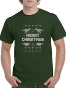 Merry Christmas With Dinosaurs T-shirt -SmartPrintsInk Designs