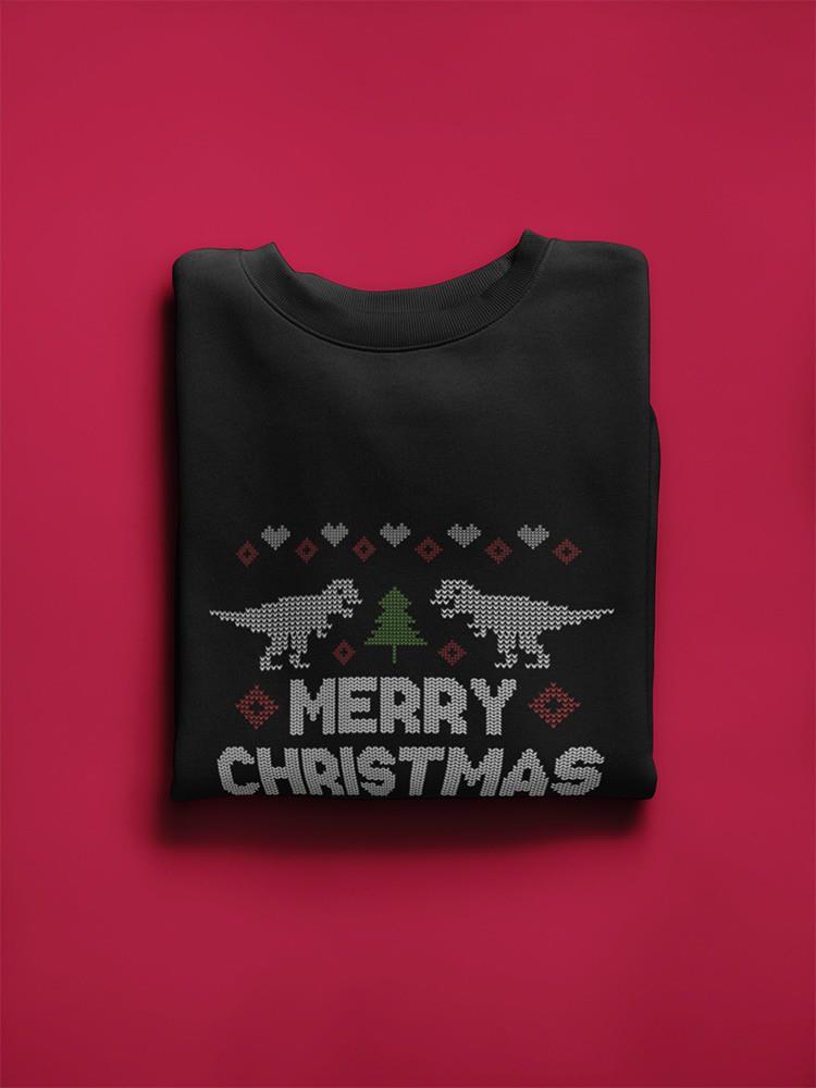 Merry Christmas With Dinosaurs Sweatshirt -SmartPrintsInk Designs