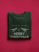 Merry Christmas With Dinosaurs Sweatshirt -SmartPrintsInk Designs