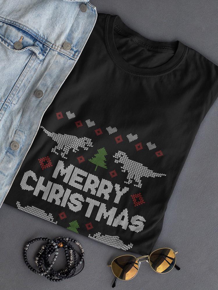 Merry Christmas With Dinosaurs T-shirt -SmartPrintsInk Designs