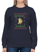 Christmas Gives Me Amxiety Sweatshirt -SmartPrintsInk Designs