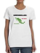 Mapa De Mexico Y Quesadillas T-shirt -SmartPrintsInk Designs