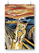 Scared Cat Wall Art -SmartPrintsInk Designs