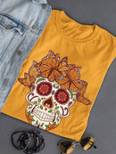 Butterflies On Skull T-shirt -SmartPrintsInk Designs
