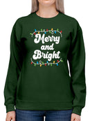 Merry And Bright Lights Sweatshirt -SmartPrintsInk Designs