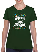 Merry And Bright Lights T-shirt -SmartPrintsInk Designs