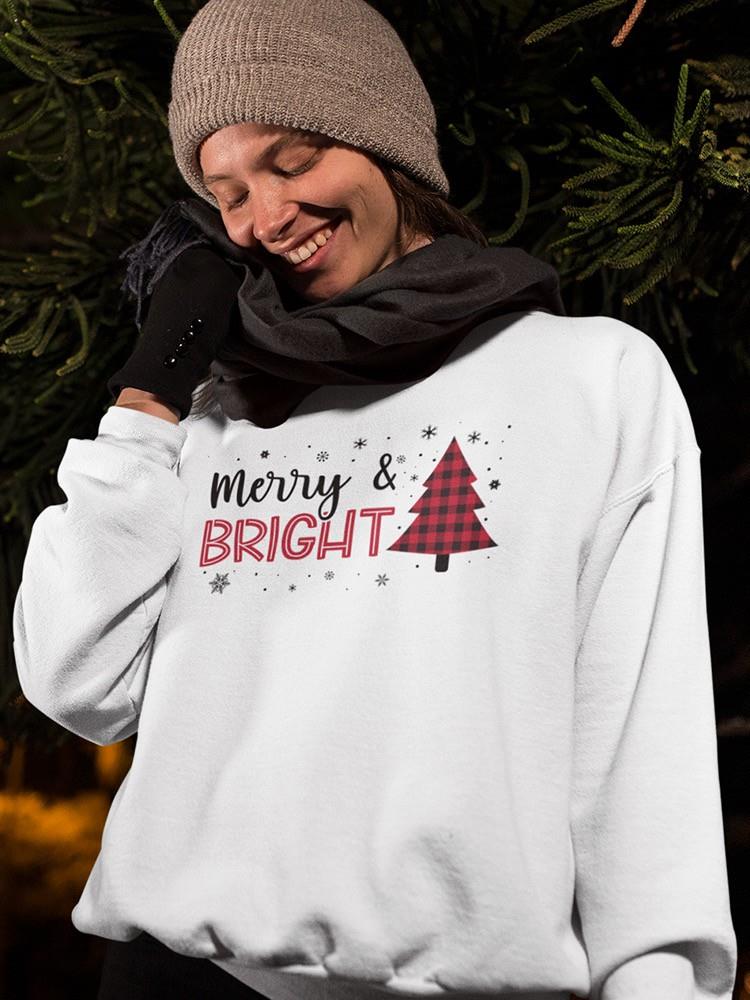 Merry Christmas Tree And Bright Sweatshirt -SmartPrintsInk Designs