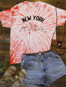 New York City Line Tie Dye Tee -SmartPrintsInk Designs