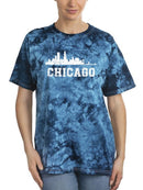 Chicago Line Art Tie Dye Tee -SmartPrintsInk Designs