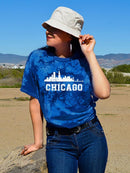 Chicago Line Art Tie Dye Tee -SmartPrintsInk Designs