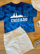 Chicago Line Art Tie Dye Tee -SmartPrintsInk Designs