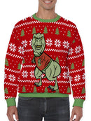 Ugly Sweater Dinosaur All-Over Sweatshirt -Smartprintsink Designs