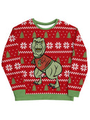 Ugly Sweater Dinosaur All-Over Sweatshirt -Smartprintsink Designs