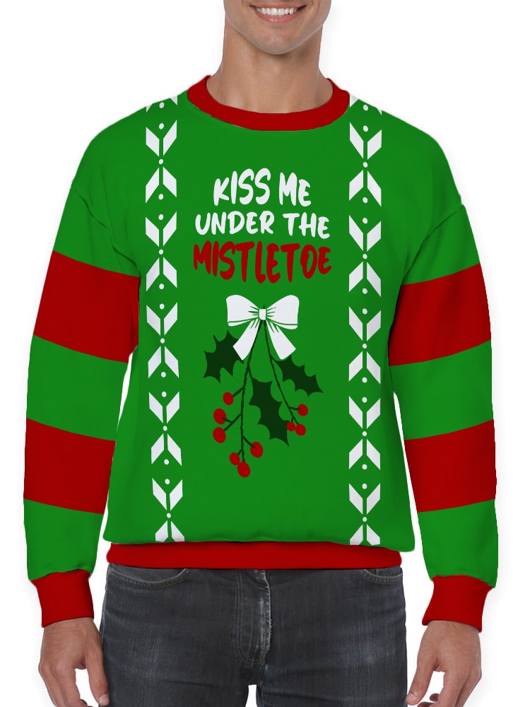 Kiss Me Under The Mistletoe All-Over Sweatshirt -Smartprintsink Designs