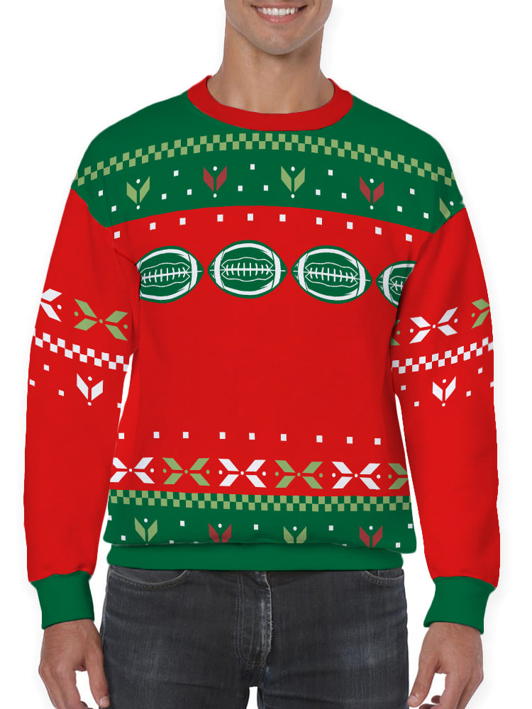 Christmas Football All-Over Sweatshirt -Smartprintsink Designs