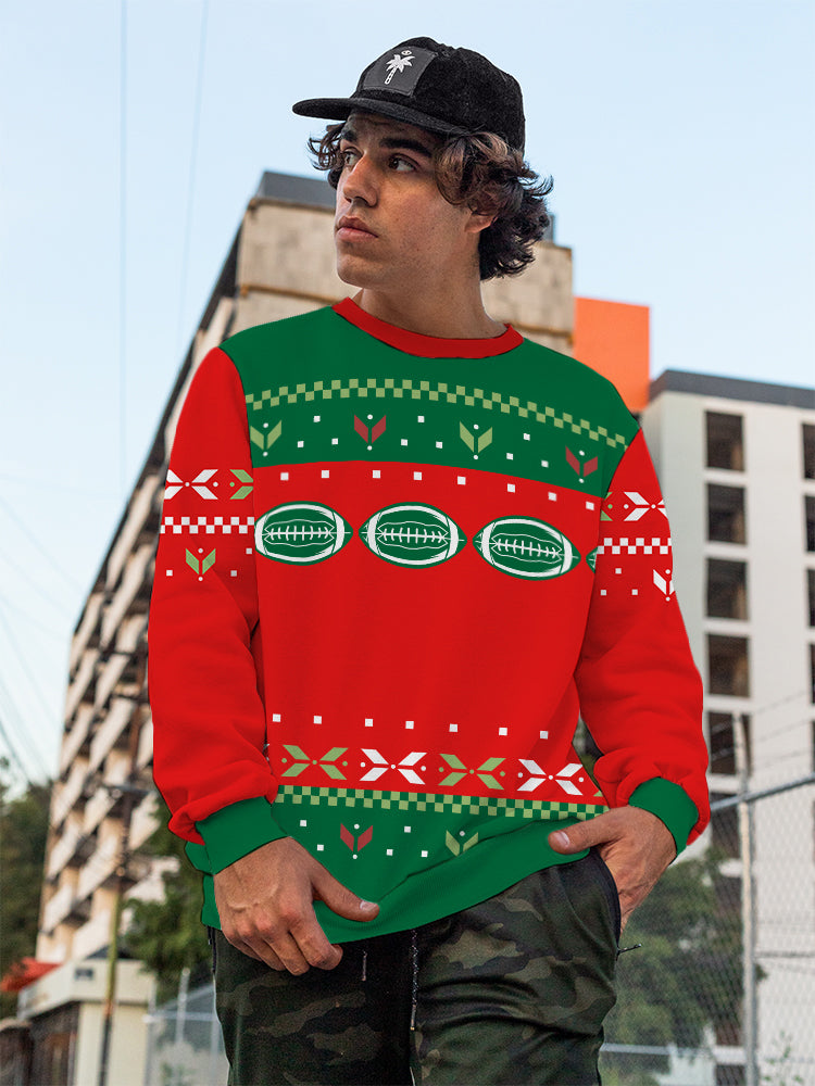 Christmas Football All-Over Sweatshirt -Smartprintsink Designs