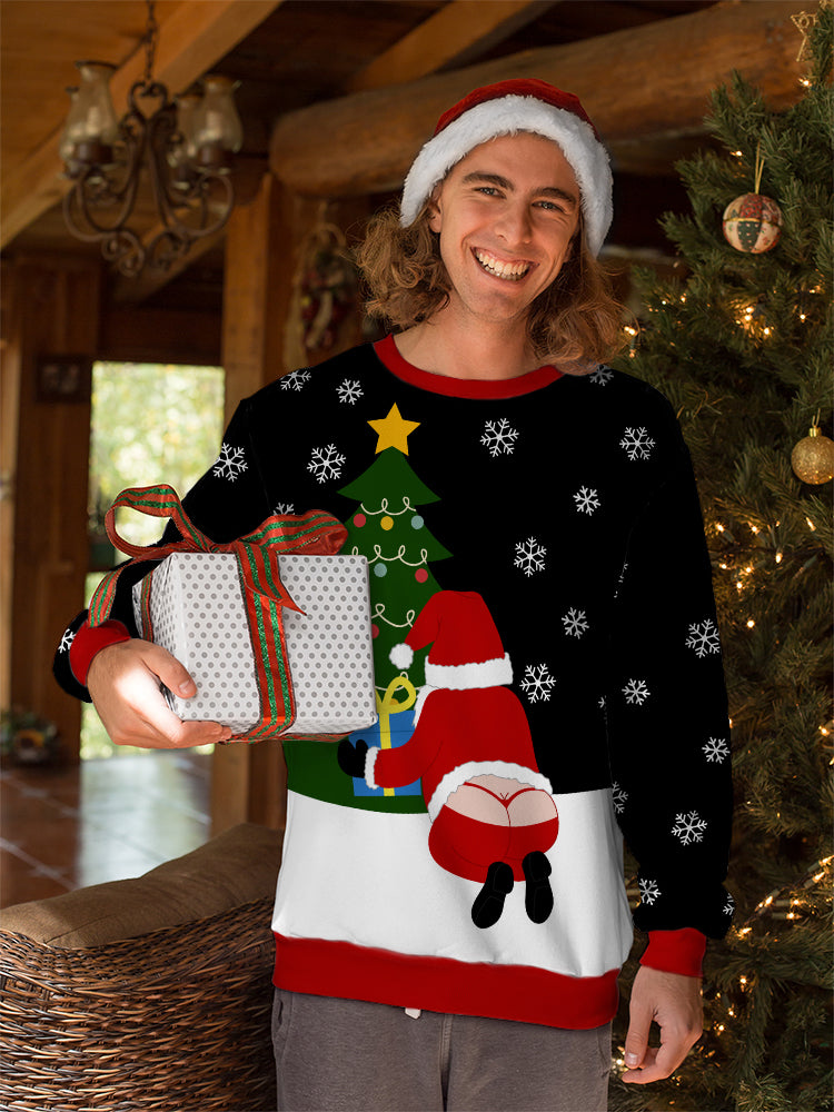 Naughty Santa Gift All-Over Sweatshirt -Smartprintsink Designs
