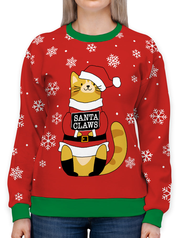 Santa Claws Cat All-Over Sweatshirt -Smartprintsink Designs