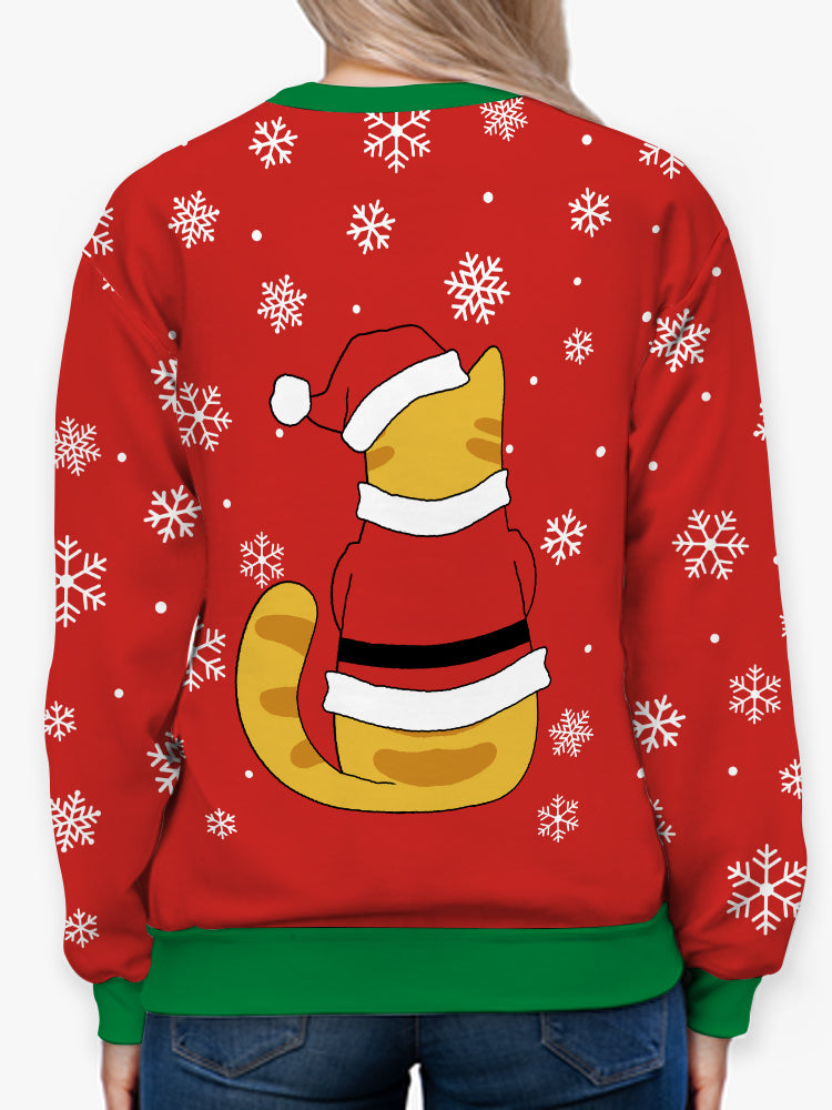 Santa Claws Cat All-Over Sweatshirt -Smartprintsink Designs