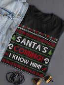 Santa's Coming! T-shirt -SmartPrintsInk Designs
