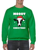 Moooy Christmas Sweatshirt -SmartPrintsInk Designs