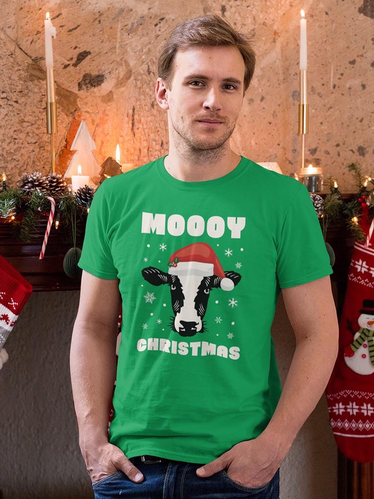 Moooy Christmas T-shirt -SmartPrintsInk Designs