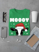 Moooy Christmas T-shirt -SmartPrintsInk Designs