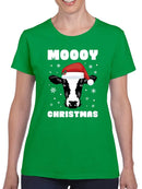 Moooy Christmas T-shirt -SmartPrintsInk Designs