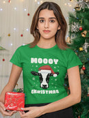 Moooy Christmas T-shirt -SmartPrintsInk Designs