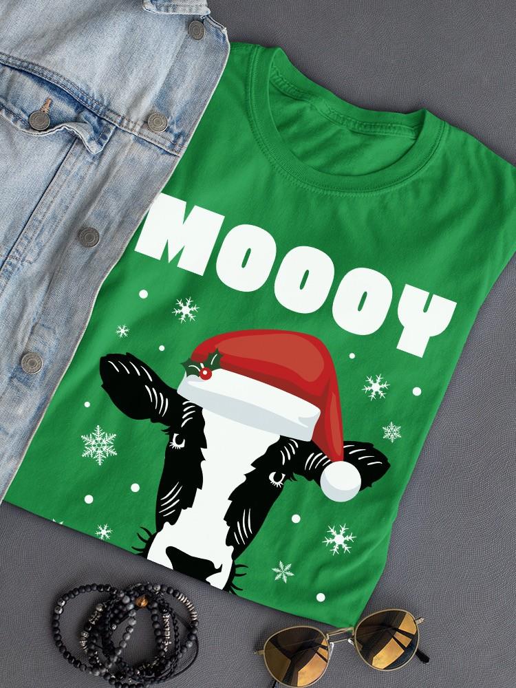 Moooy Christmas T-shirt -SmartPrintsInk Designs