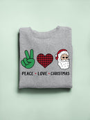 Peace Love And Christmas Sweatshirt -SmartPrintsInk Designs