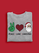 Peace Love And Christmas Sweatshirt -SmartPrintsInk Designs