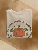 Grateful And Thankful Pumpkin Sweatshirt -SmartPrintsInk Designs