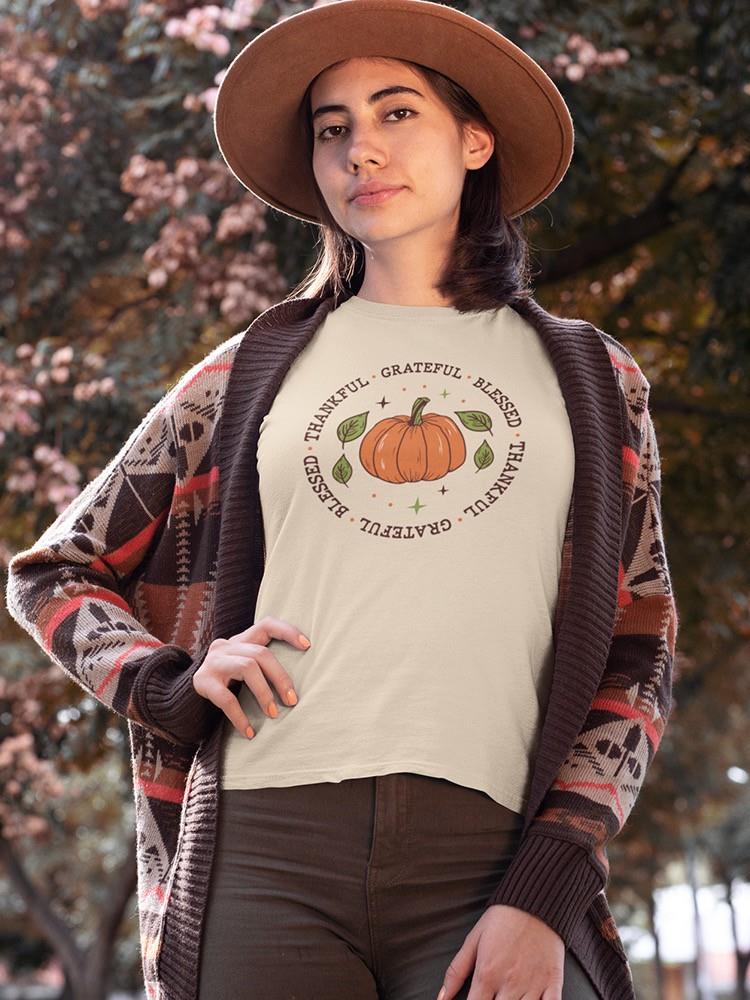 Grateful And Thankful Pumpkin T-shirt -SmartPrintsInk Designs