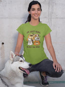 Just Here To Pet The Dogs T-shirt -SmartPrintsInk Designs