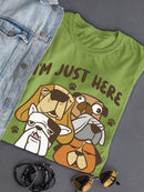 Just Here To Pet The Dogs T-shirt -SmartPrintsInk Designs