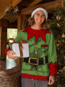 Elf Helper Costume Full Print Sweatshirt -SmartPrintsInk Designs