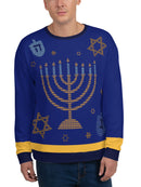 Menorah Full Print Sweatshirt -SmartPrintsInk Designs