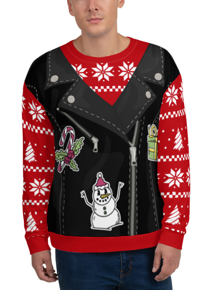 Biker Christmas Full Print Sweatshirt -SmartPrintsInk Designs