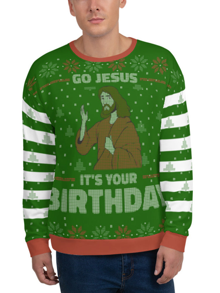 It's Your Birthday Jesus Full Print Sweatshirt -SmartPrintsInk Designs