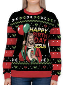 Happy B. Day Jesus Full Print Sweatshirt -SmartPrintsInk Designs