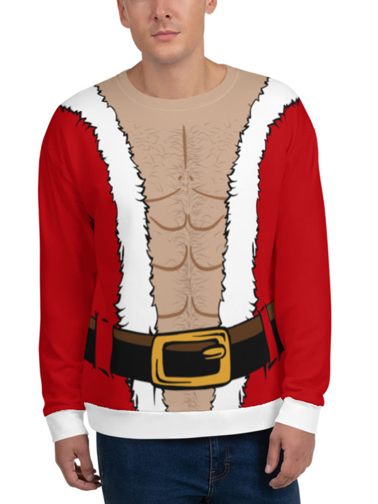 Muscular Santa Full Print Sweatshirt -SmartPrintsInk Designs
