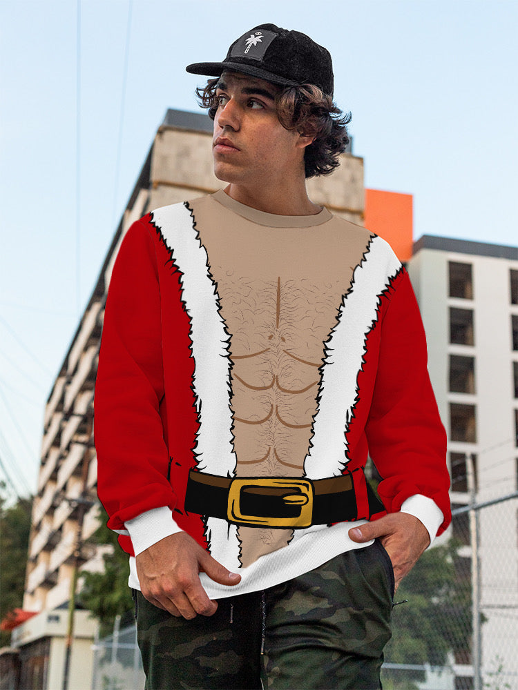Muscular Santa Full Print Sweatshirt -SmartPrintsInk Designs