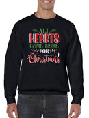 All Hearts Come Home Christmas Sweatshirt -SmartPrintsInk Designs