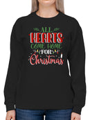 All Hearts Come Home Christmas Sweatshirt -SmartPrintsInk Designs