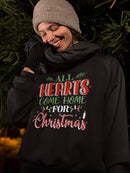 All Hearts Come Home Christmas Sweatshirt -SmartPrintsInk Designs