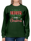 All Hearts Come Home Christmas Sweatshirt -SmartPrintsInk Designs
