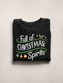 Full Of Christmas Spirits Sweatshirt -SmartPrintsInk Designs