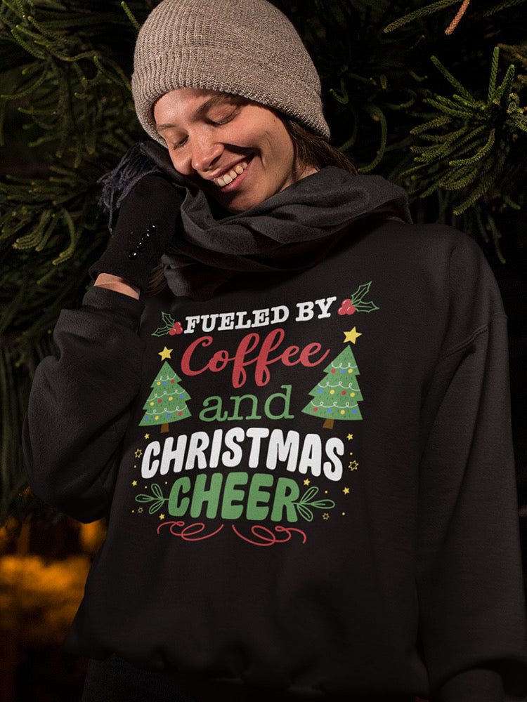 Coffee And Christmas Cheer Sweatshirt -SmartPrintsInk Designs